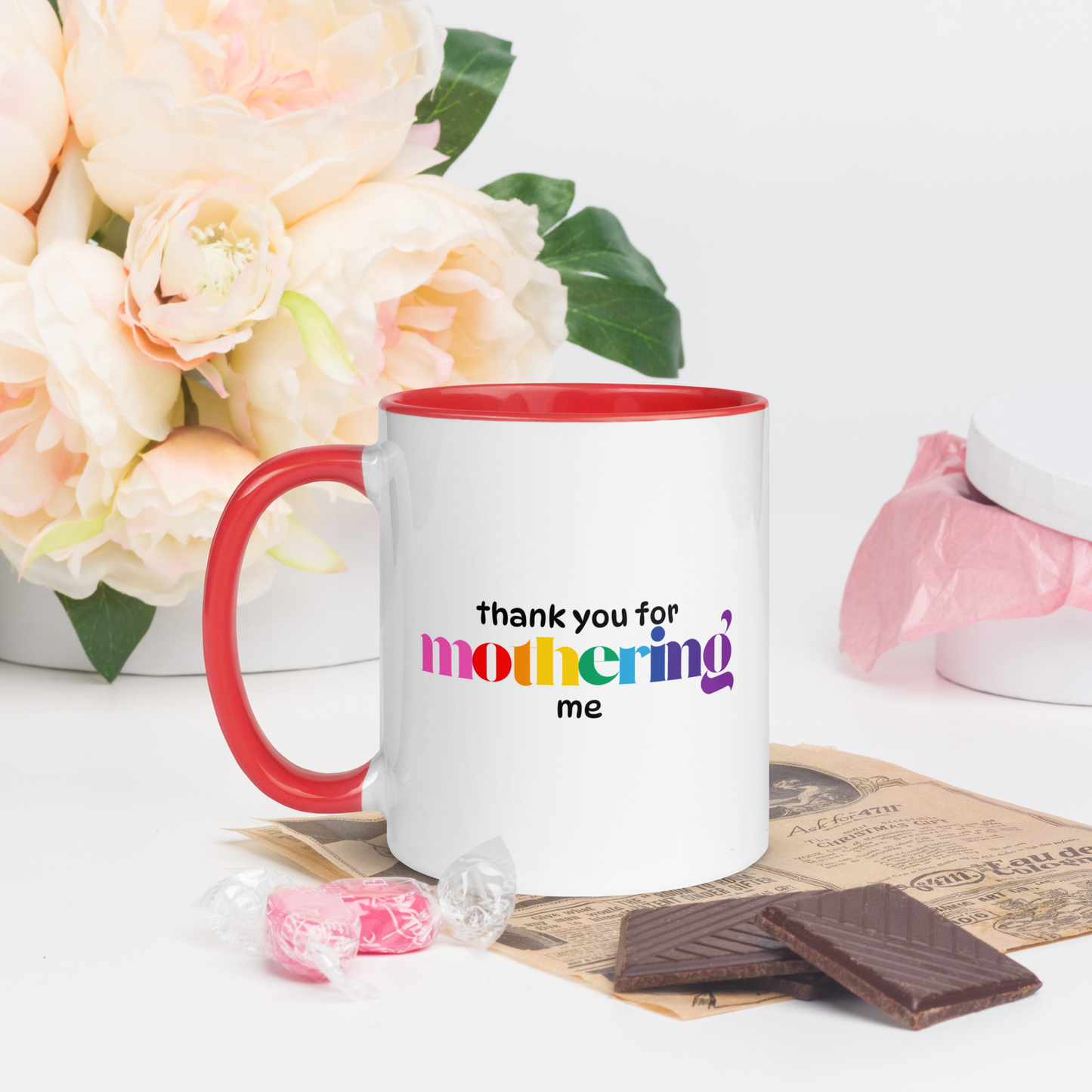 Mug: Thank You for Mothering Me, Rainbow