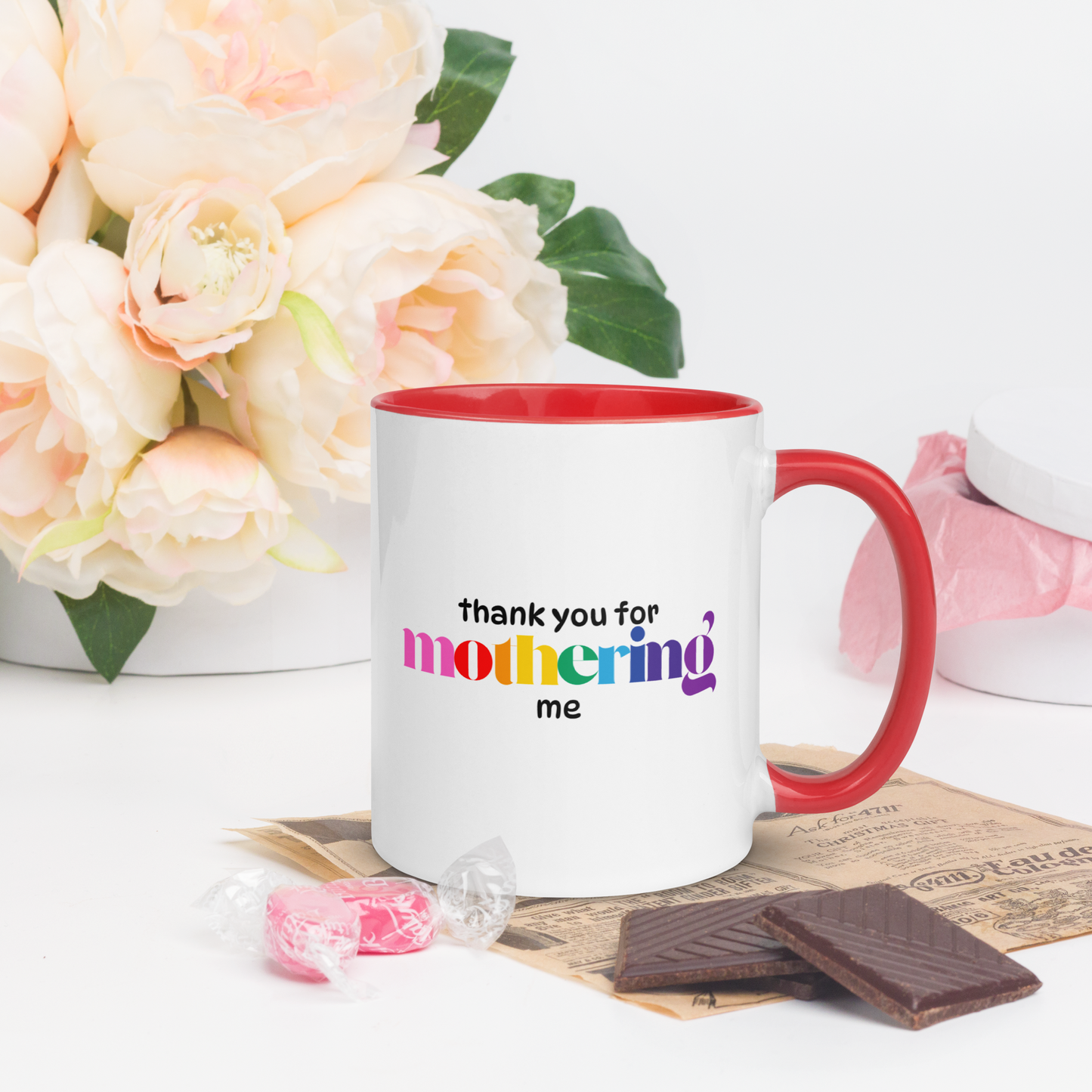 Mug: Thank You for Mothering Me, Rainbow