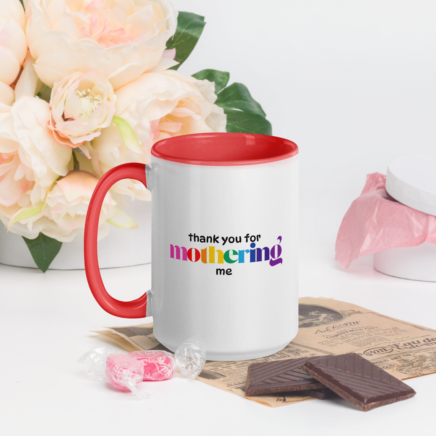 Mug: Thank You for Mothering Me, Rainbow