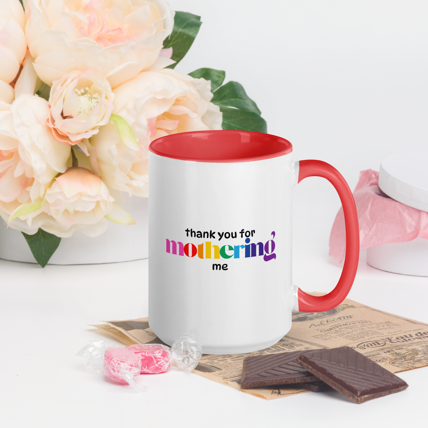 Mug: Thank You for Mothering Me, Rainbow