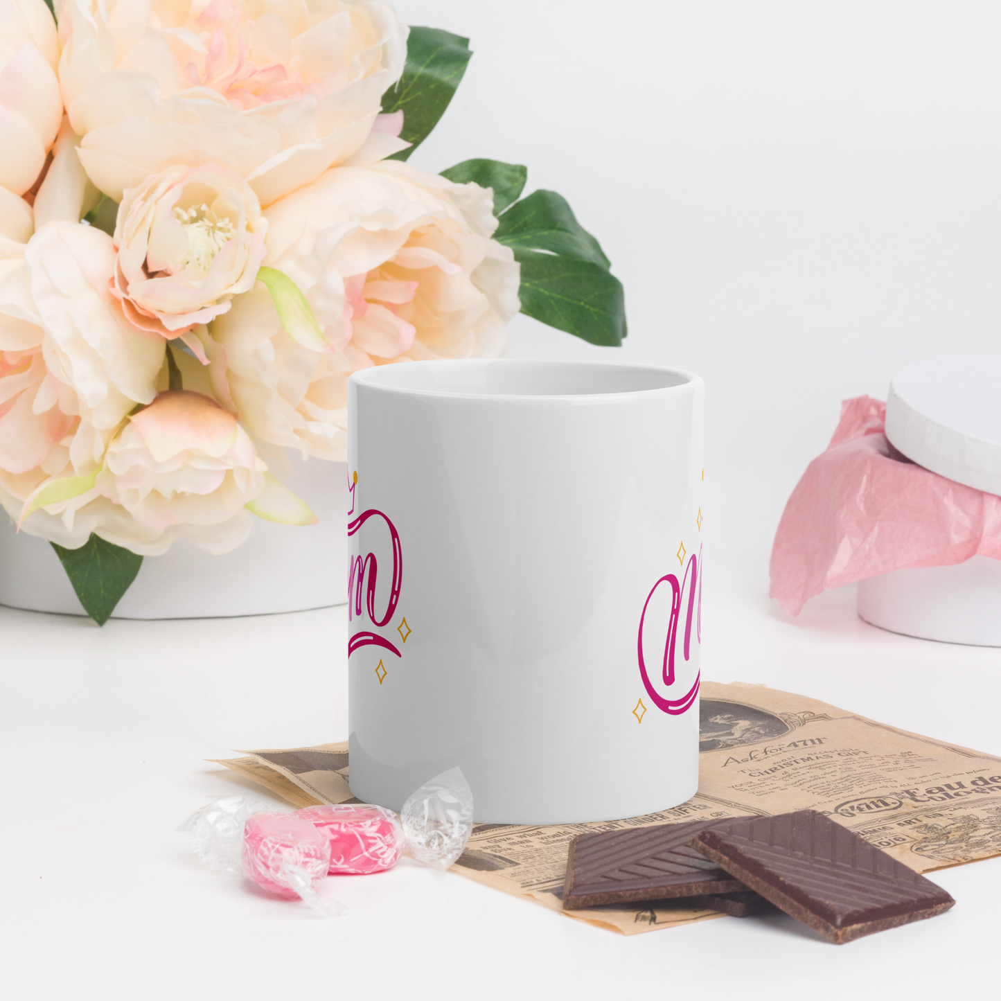 Mug: Mom Crown (white glossy mug)