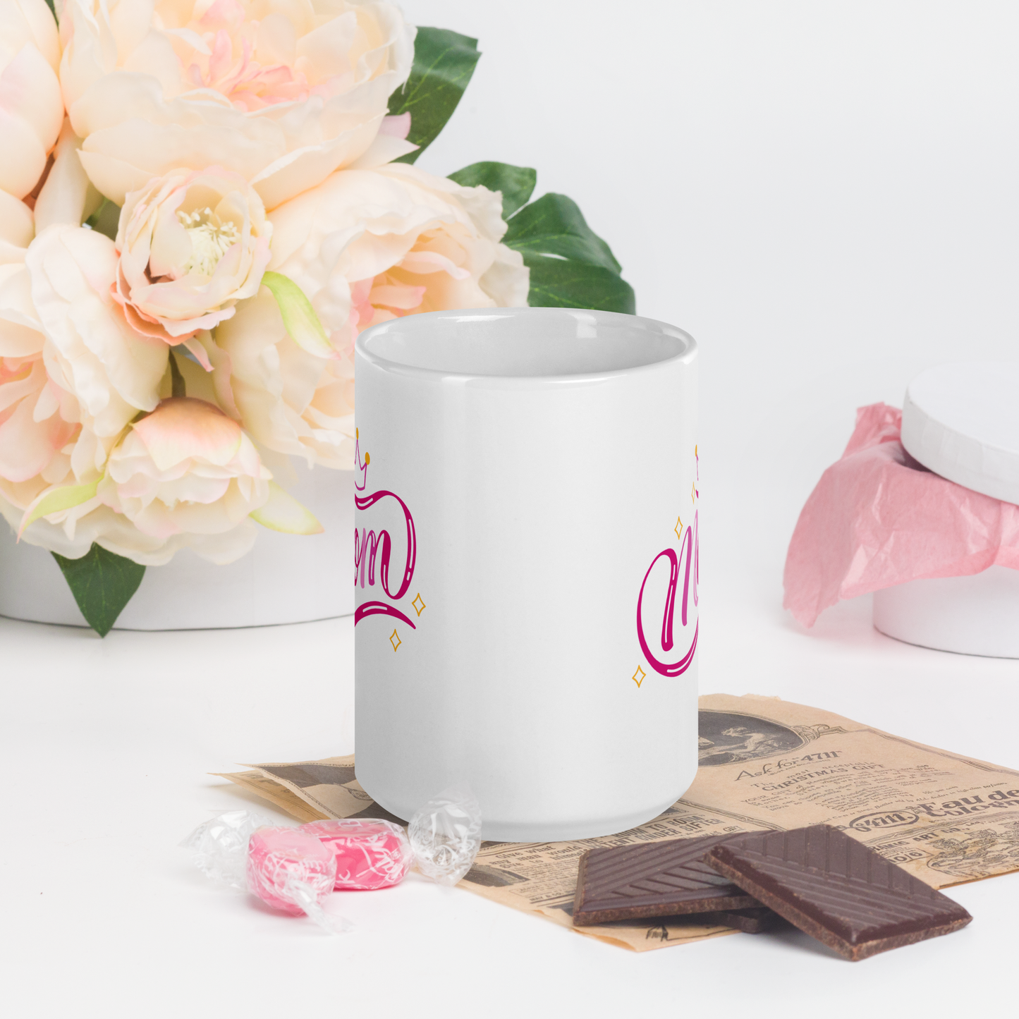 Mug: Mom Crown (white glossy mug)