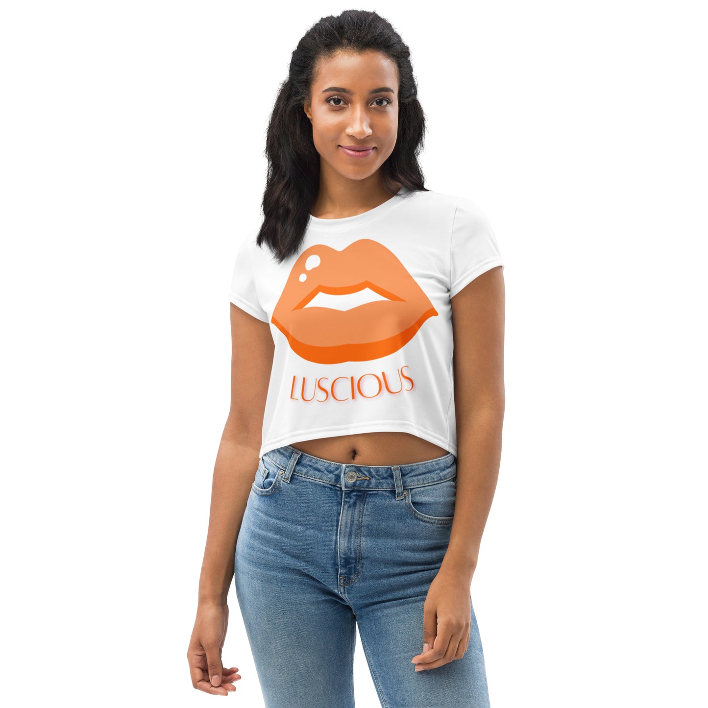Crop Tee: Luscious Lips (orange)