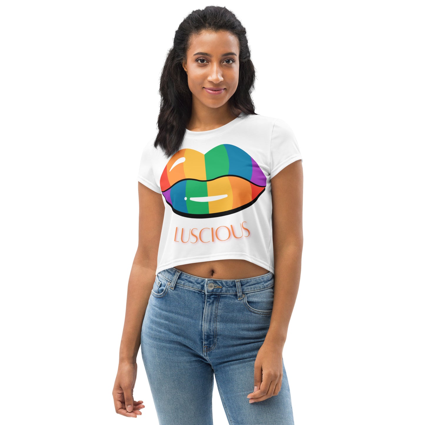 Crop Tee: Luscious Lips (multi-color)