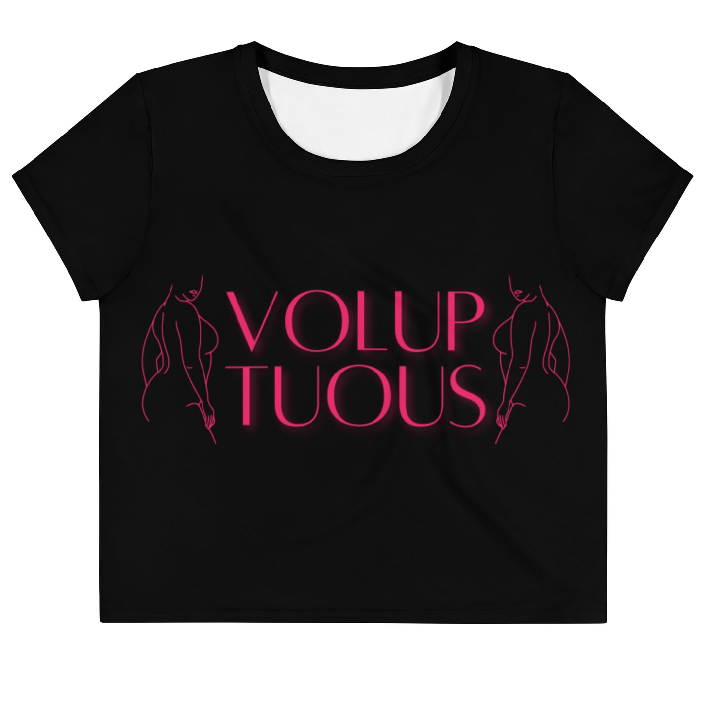 Crop Tee: Voluptuous (fuchsia & black)
