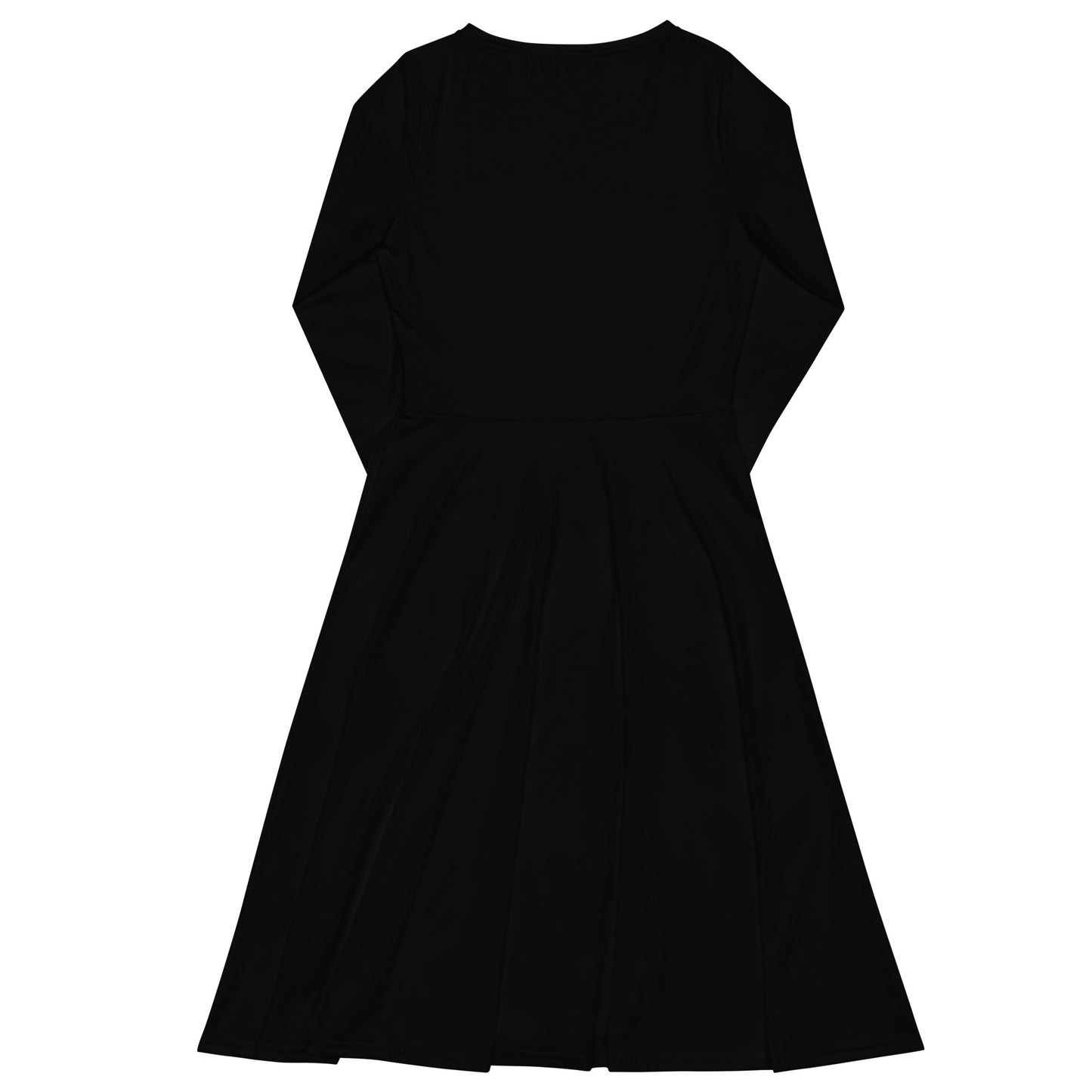 Long-Sleeve Midi Dress: Voluptuous (pink on black)