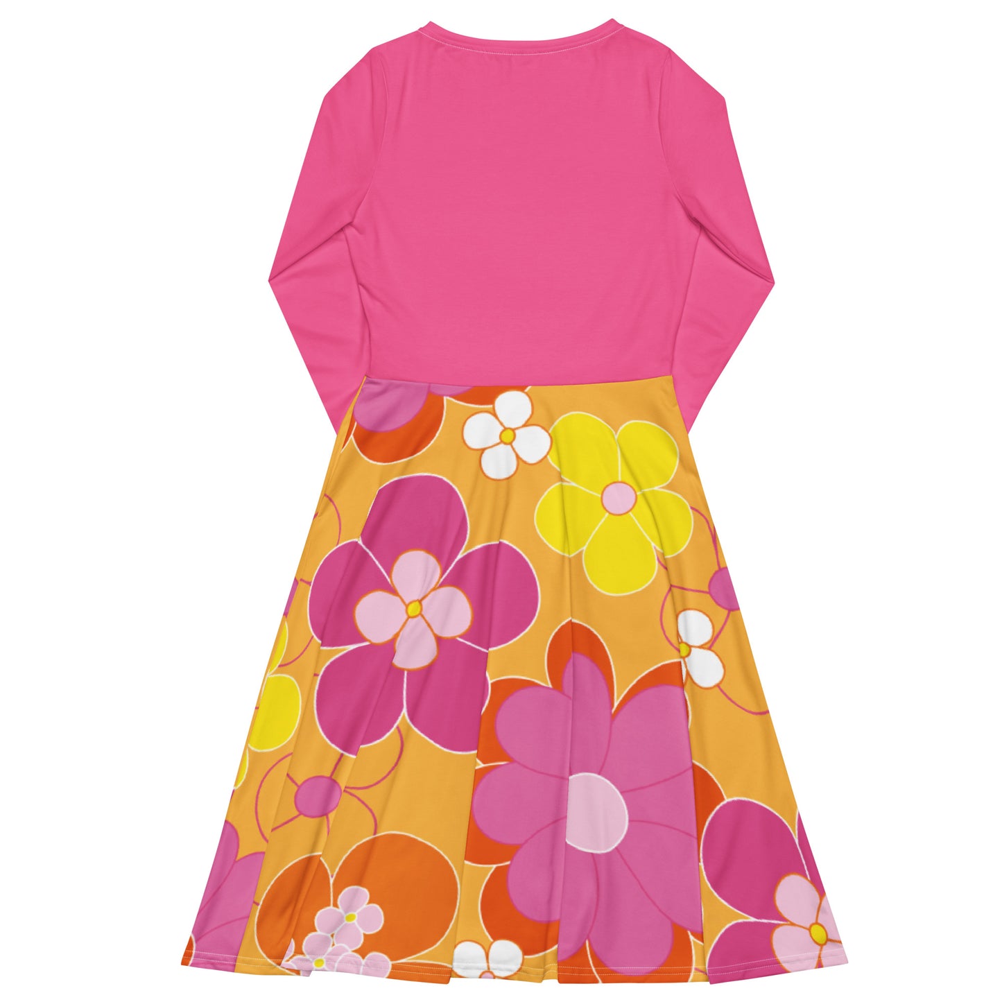 Long-Sleeve Midi Dress: The Earth Laughs in Flowers