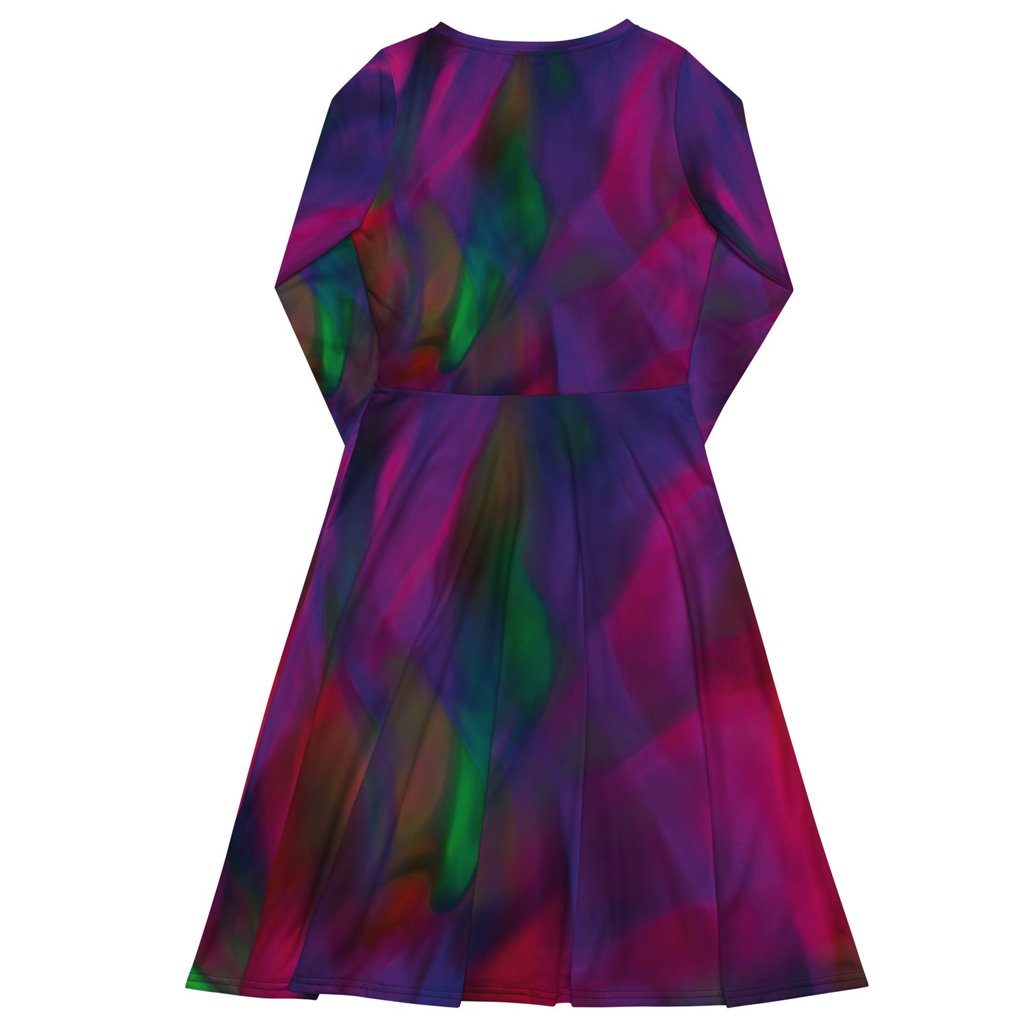 Long-Sleeve Midi Dress: Colorful Engery