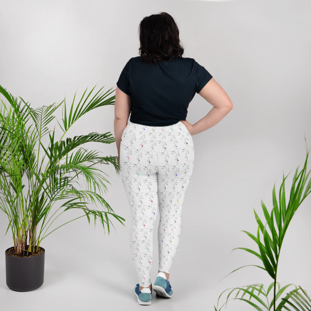 Full-Figure Leggings: Tender Kisses Print