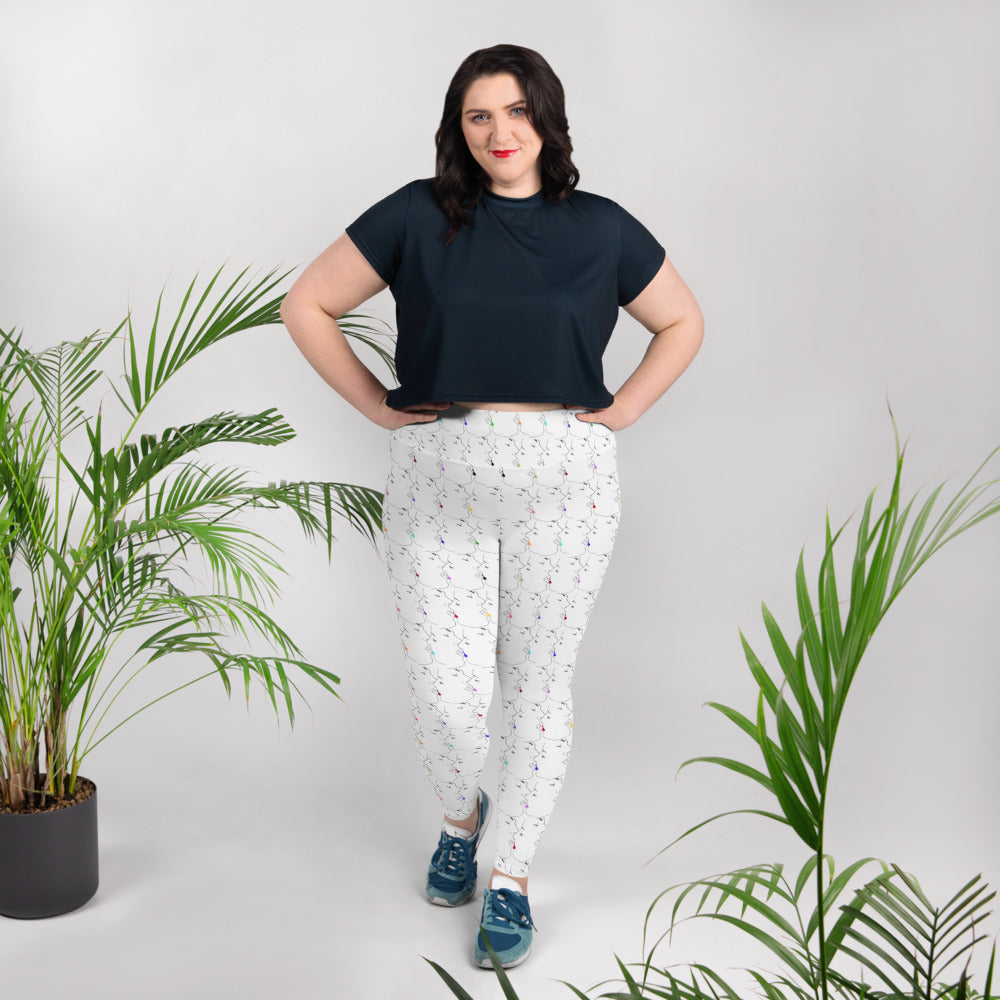 Full-Figure Leggings: Tender Kisses Print