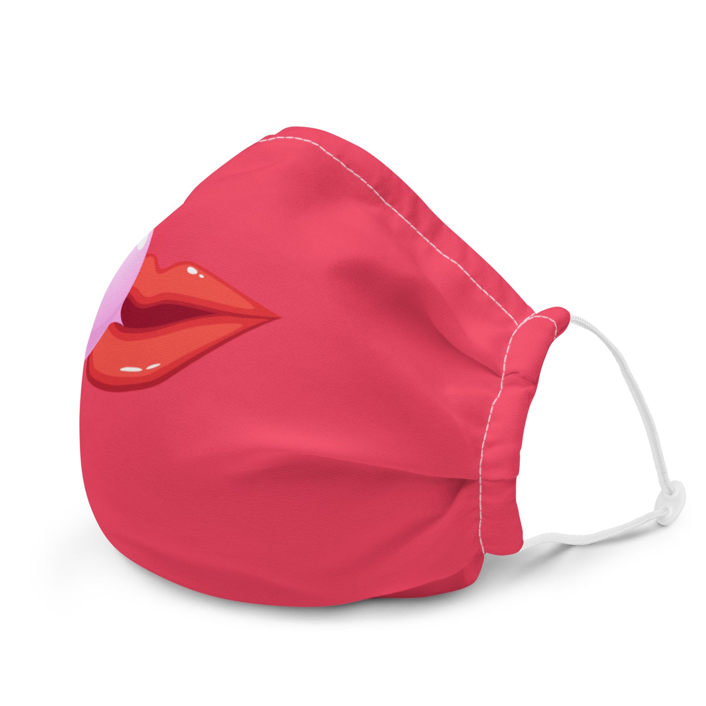 Premium face mask: Lips with Bubble Gum