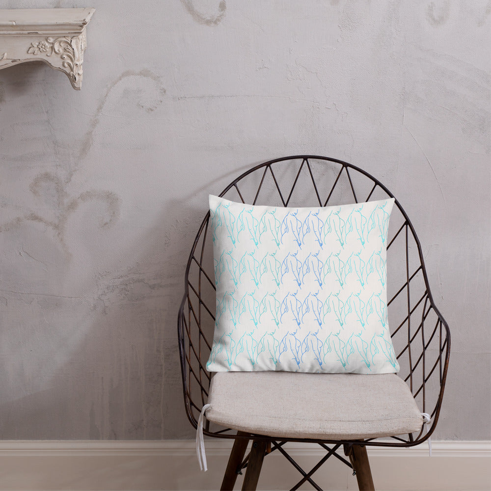 Premium Pillow: Full Figure Silhouette (Blues)