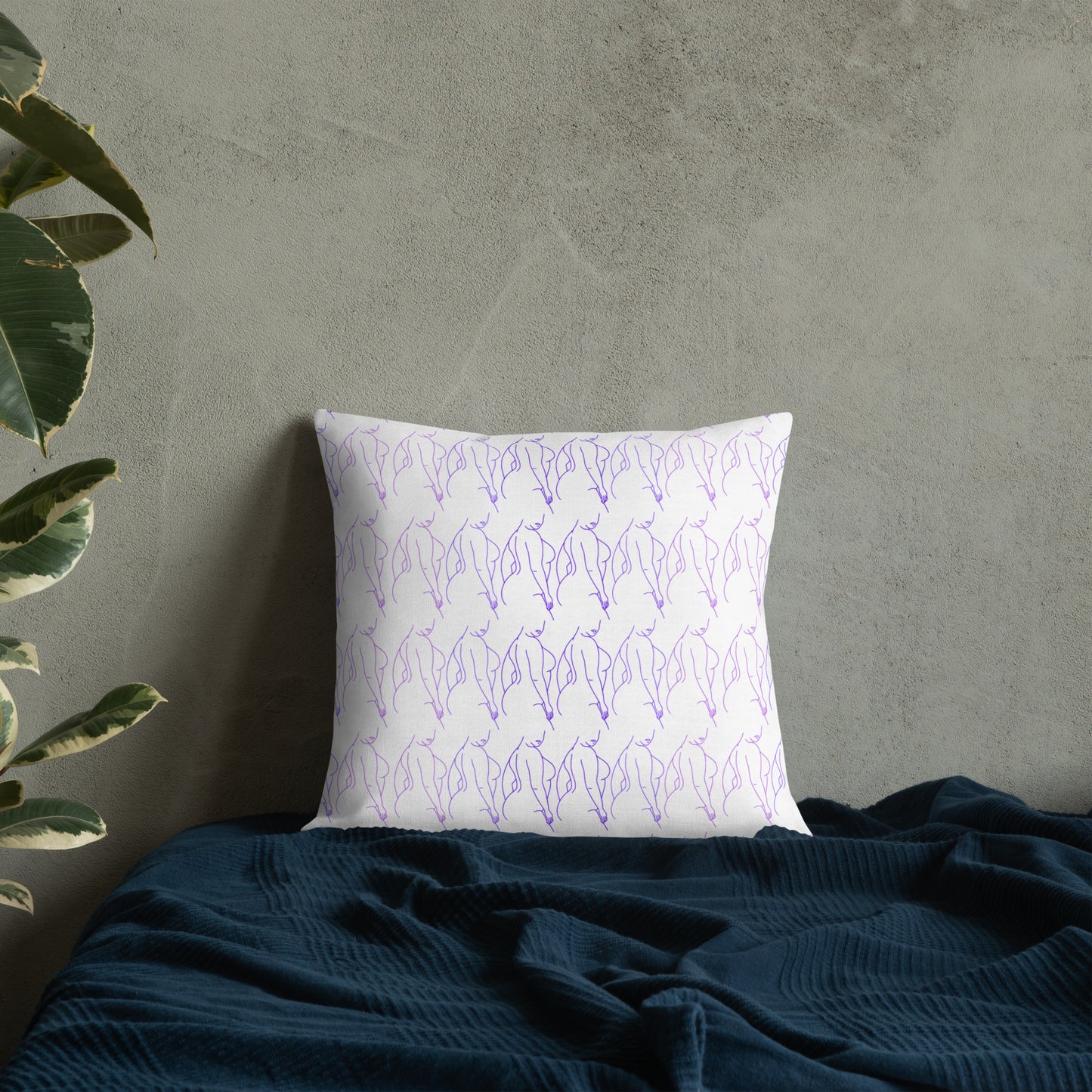 Premium Pillow: Full Figure Silhouette (purples)