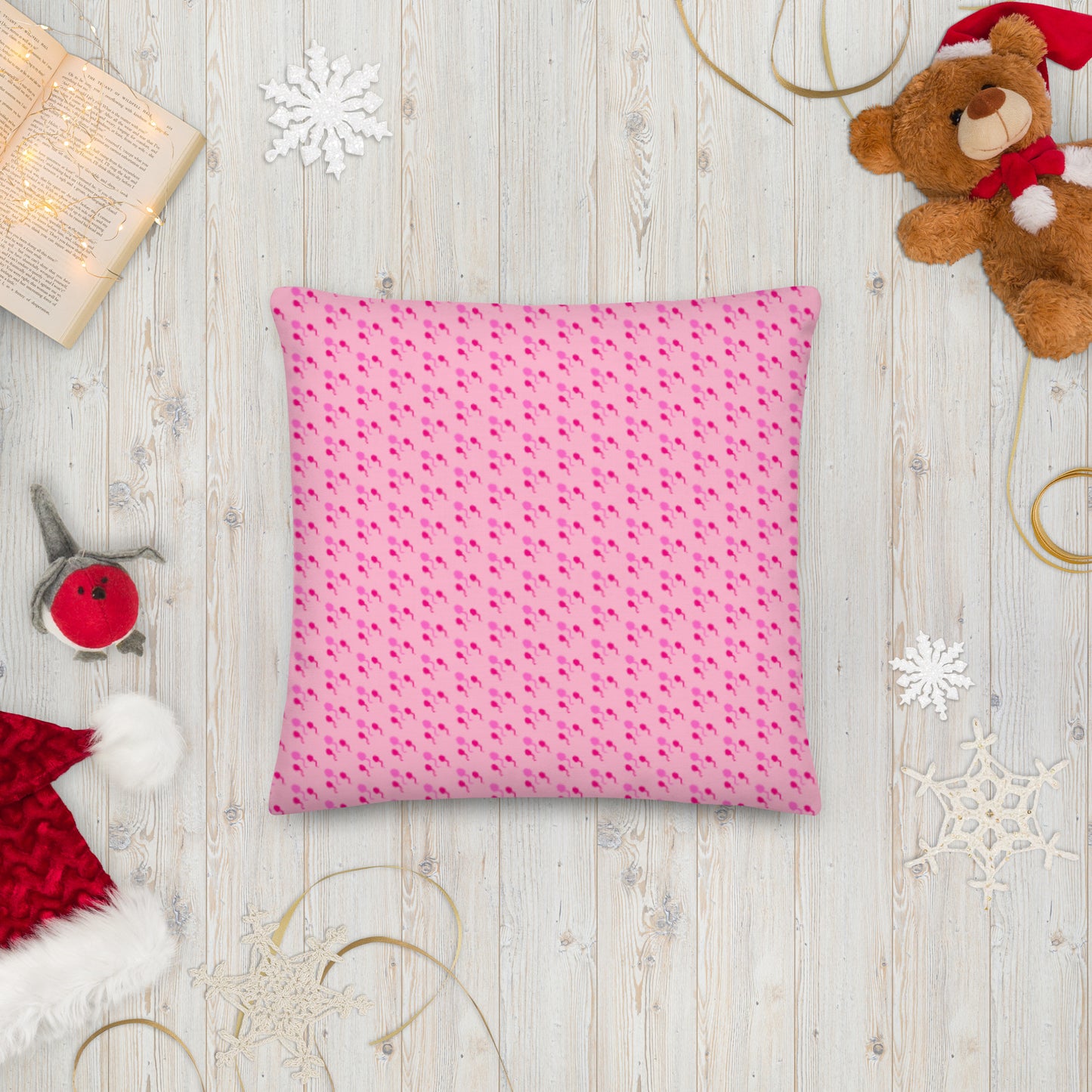 Premium Throw Pillow: Sperm (pink on pink)