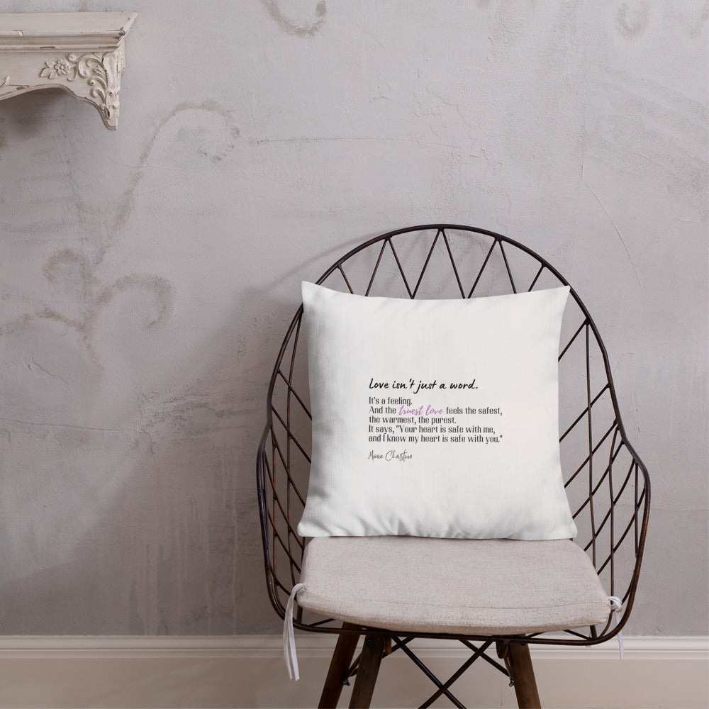 Premium Pillow: Love Isn't Just a Word (lavender highlight)