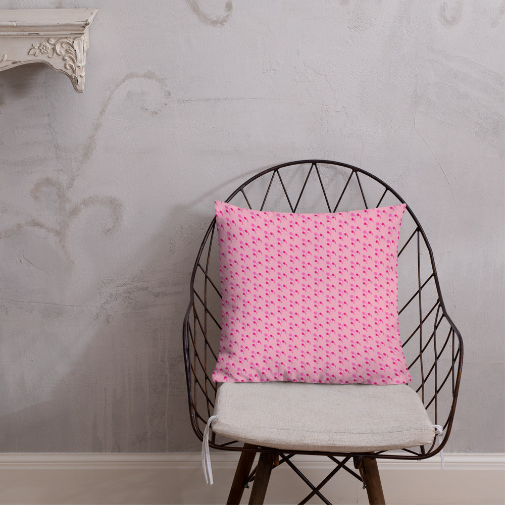Premium Throw Pillow: Sperm (pink on pink)