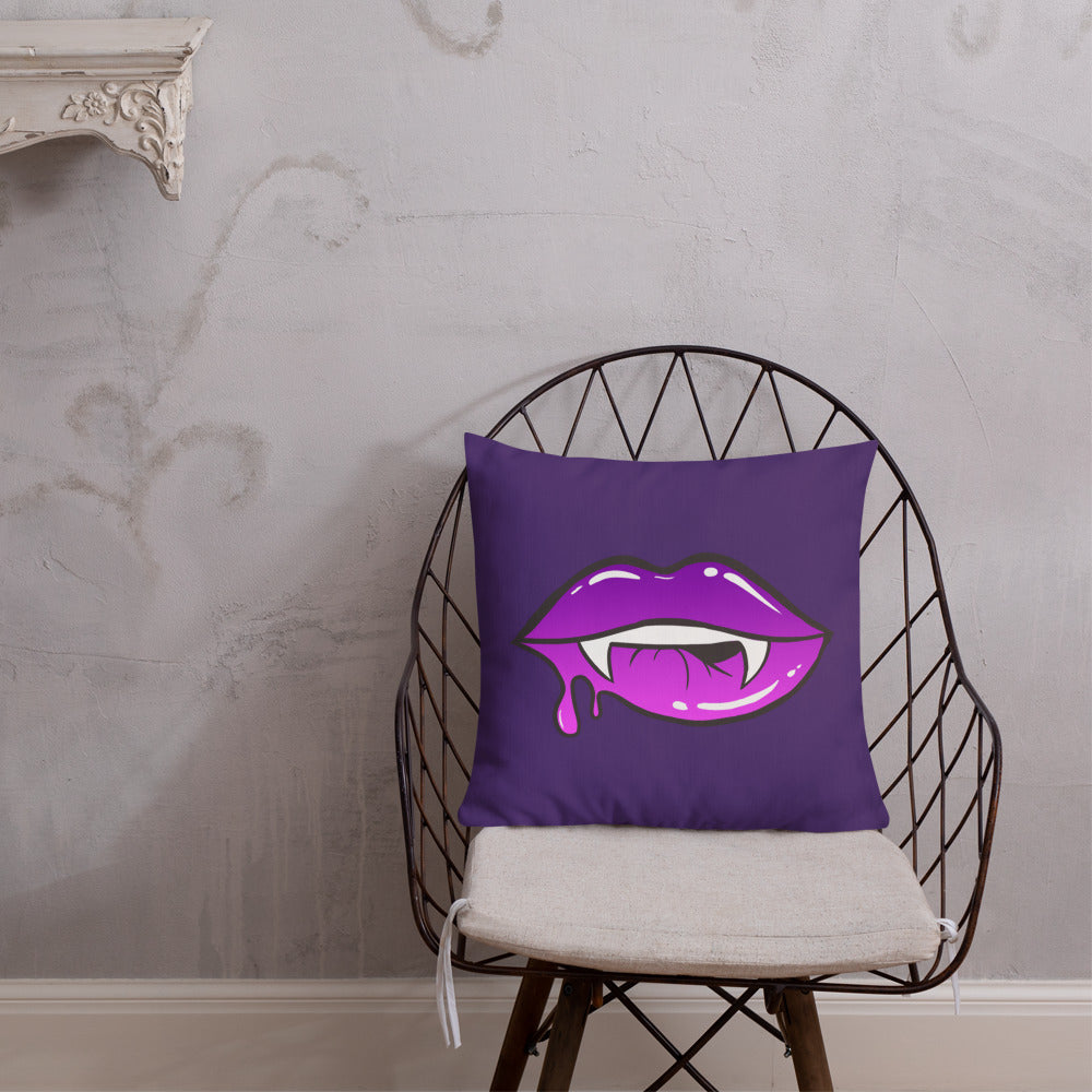 Premium Pillow: Purple Vamp Lips (print on both sides)
