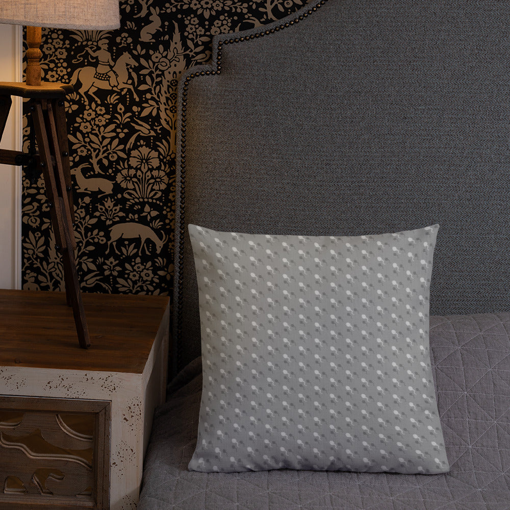 Premium Throw Pillow: Sperm (gray on gray)
