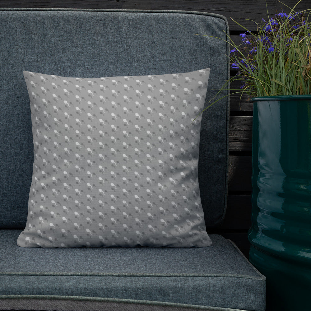 Premium Throw Pillow: Sperm (gray on gray)