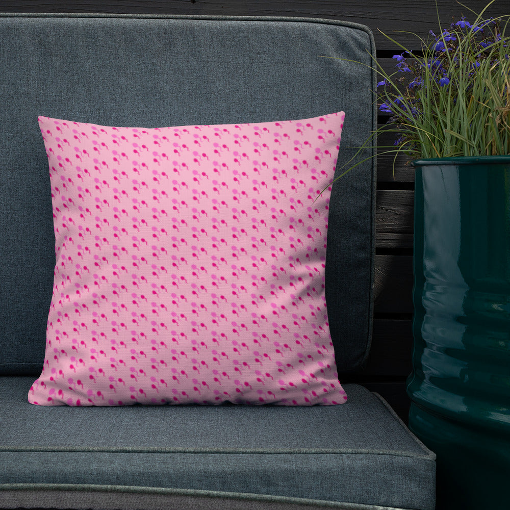 Premium Throw Pillow: Sperm (pink on pink)