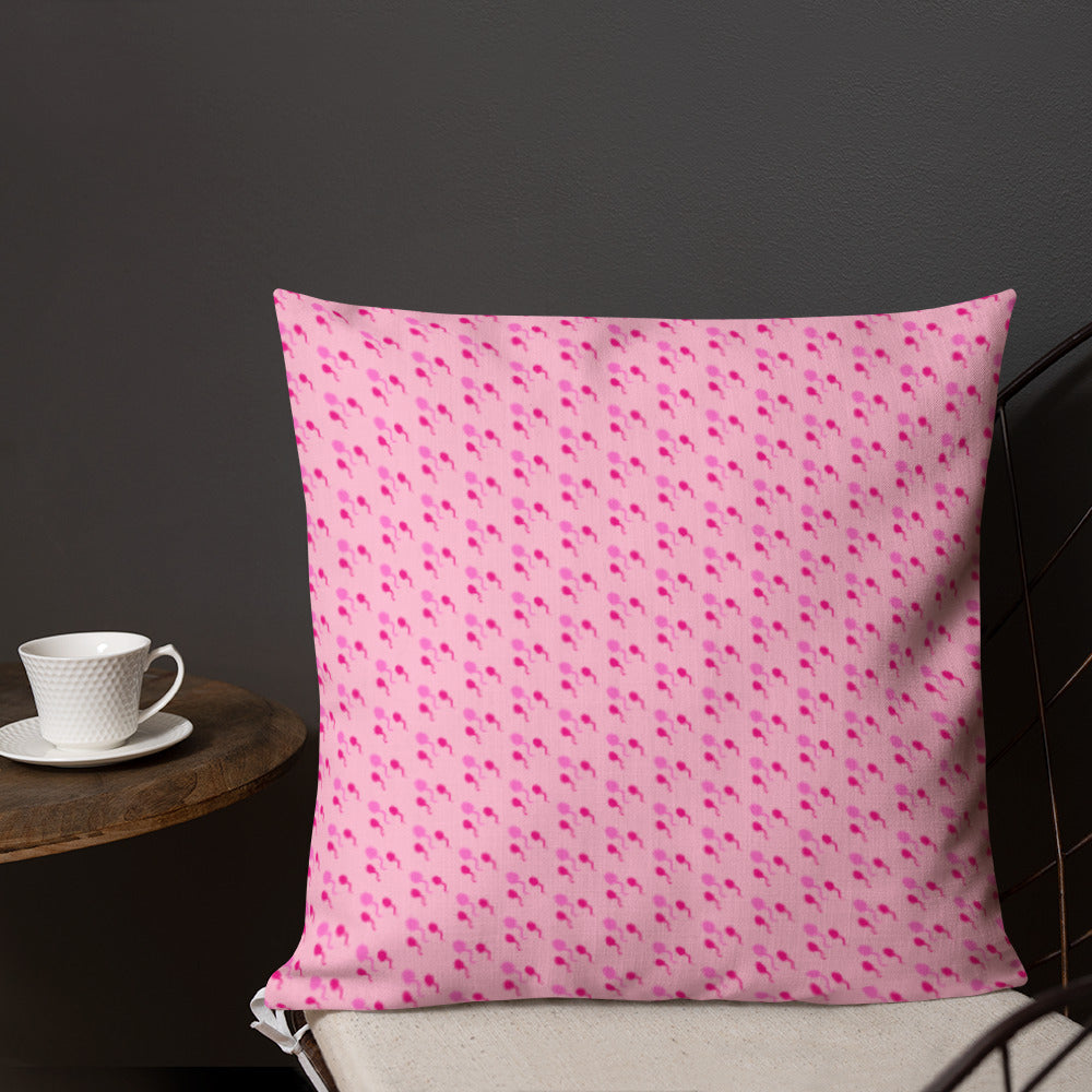 Premium Throw Pillow: Sperm (pink on pink)