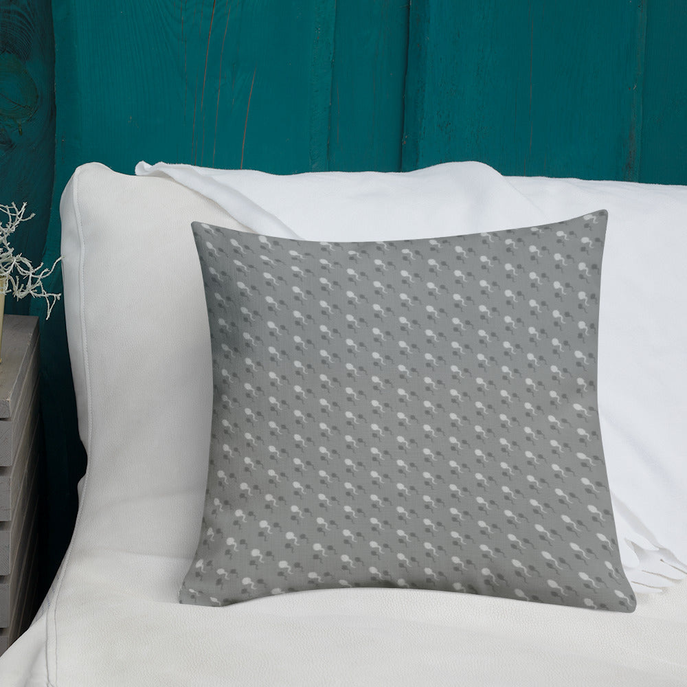 Premium Throw Pillow: Sperm (gray on gray)