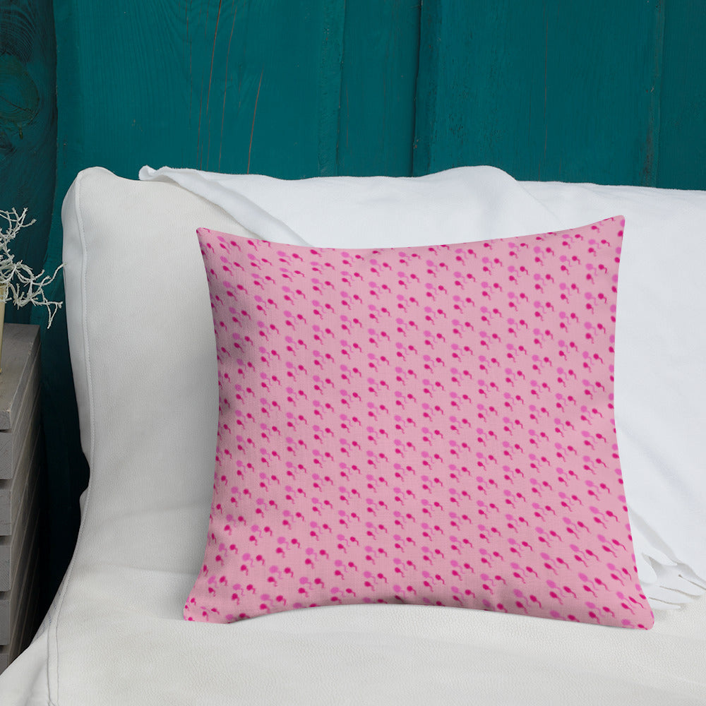 Premium Throw Pillow: Sperm (pink on pink)