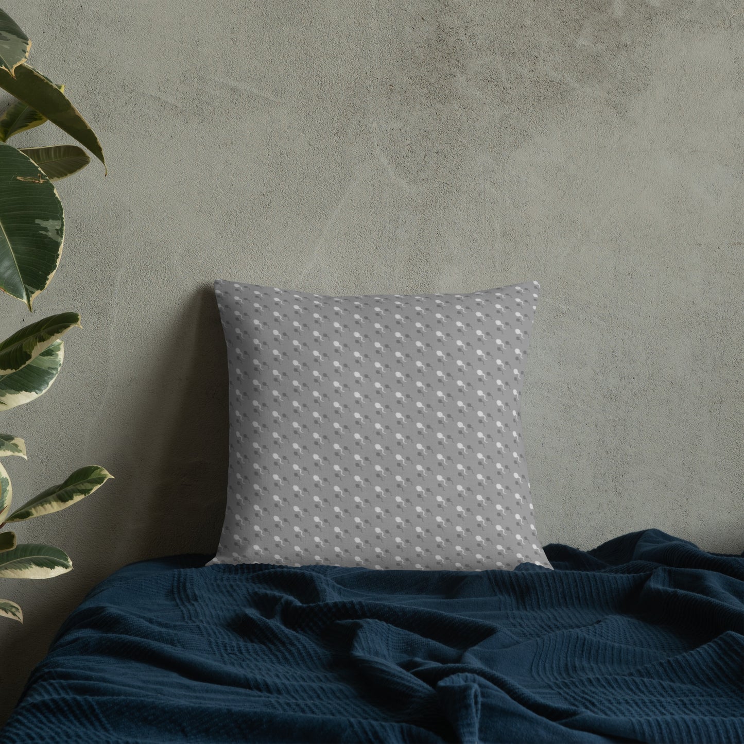 Premium Throw Pillow: Sperm (gray on gray)