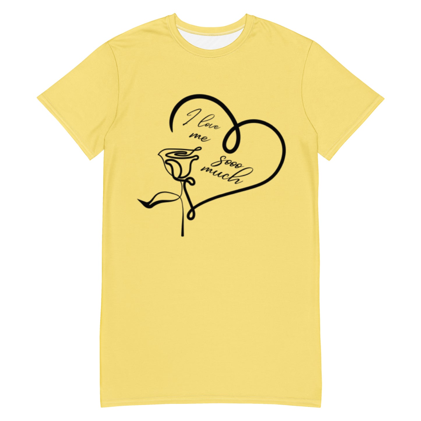 T-shirt Dress: I Love Me Sooo Much (yellow)