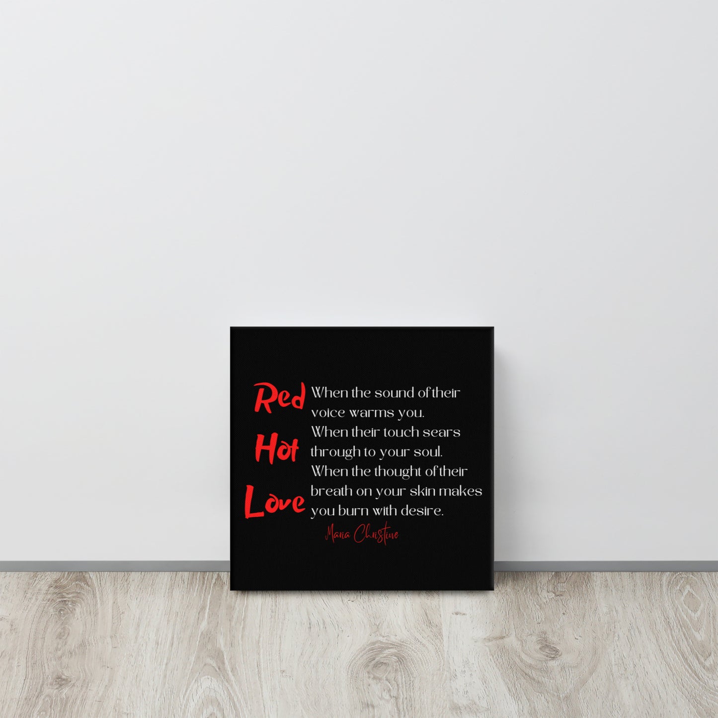 Canvas Art: Red Hot Love Quote (red and white text)
