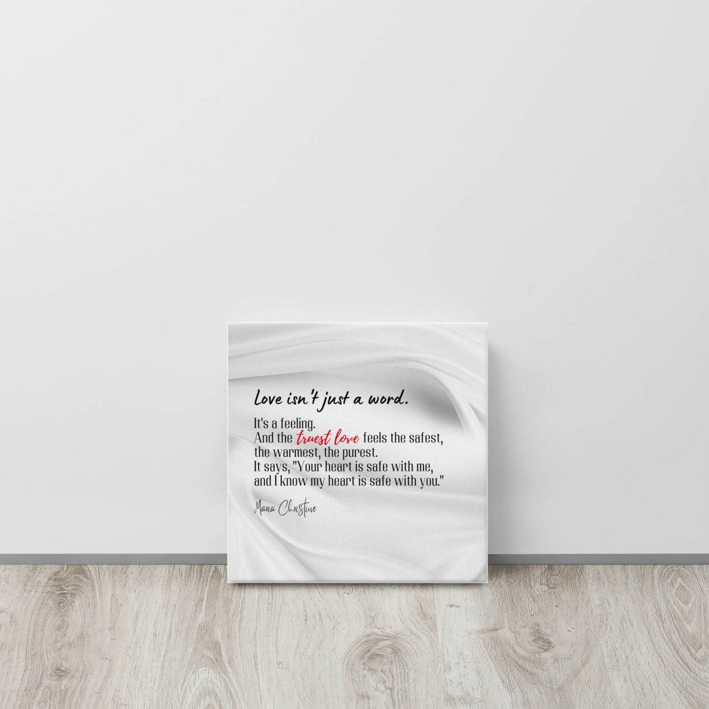 Canvas Art: Love Isn't Just a Word Quote (red highlight)