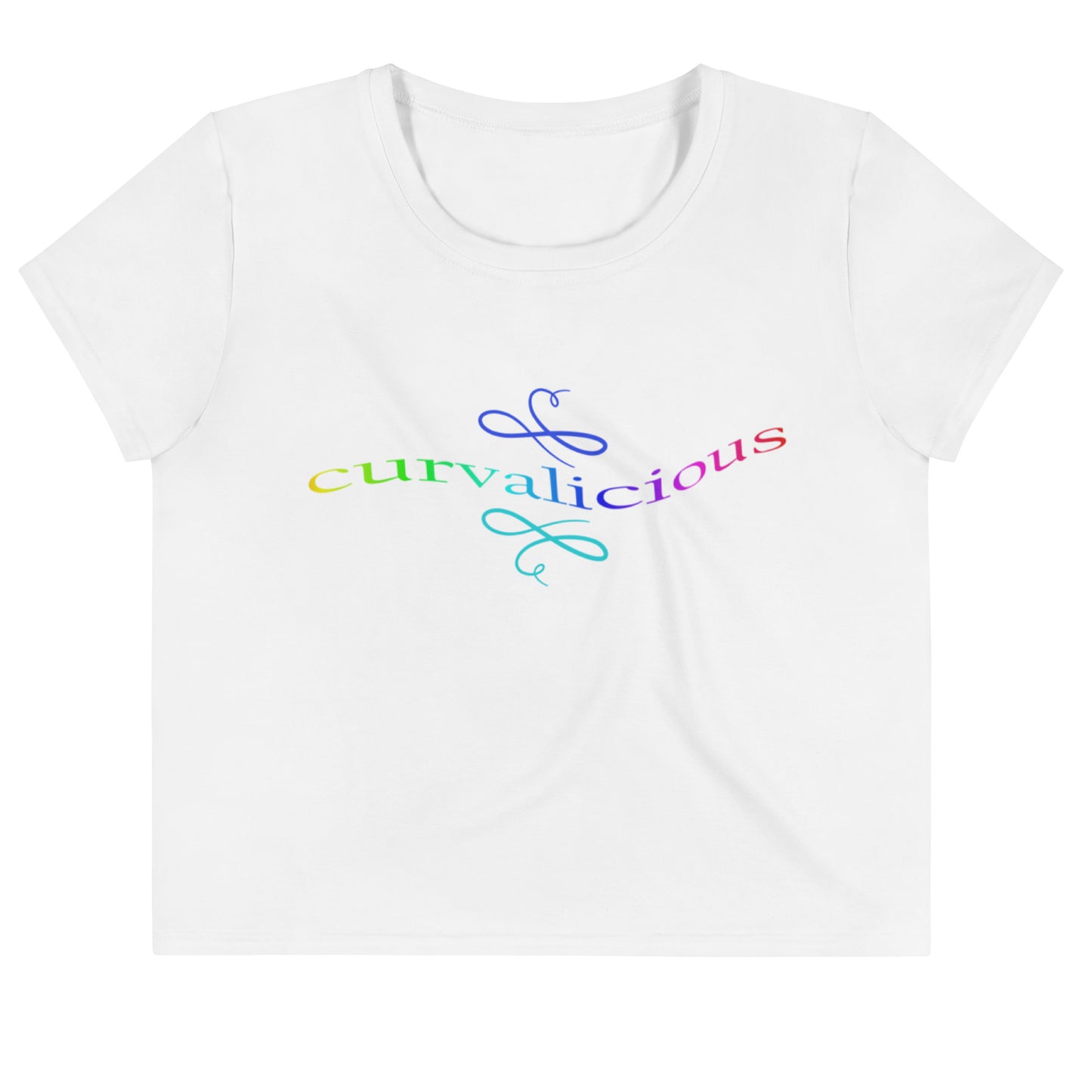 Crop Top: Curvalicious (rainbow text)