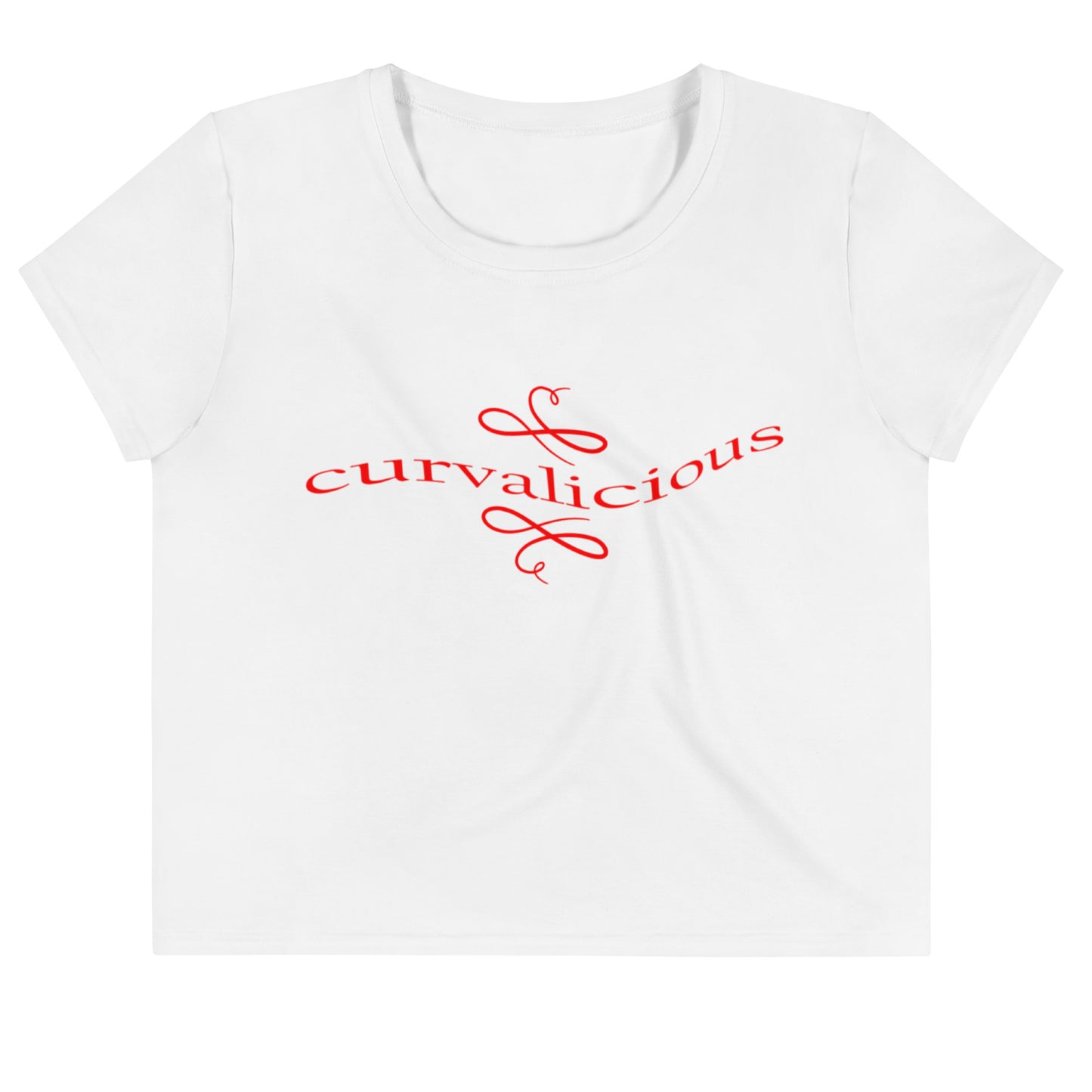 Crop Top: Curvalicious (red text)