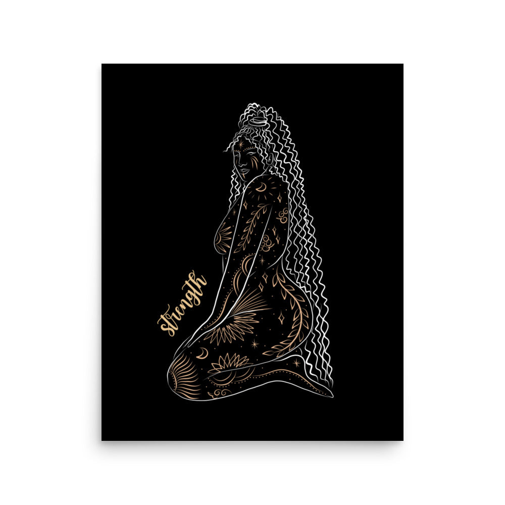 Enhanced Matte Golden Goddess Poster: Strength