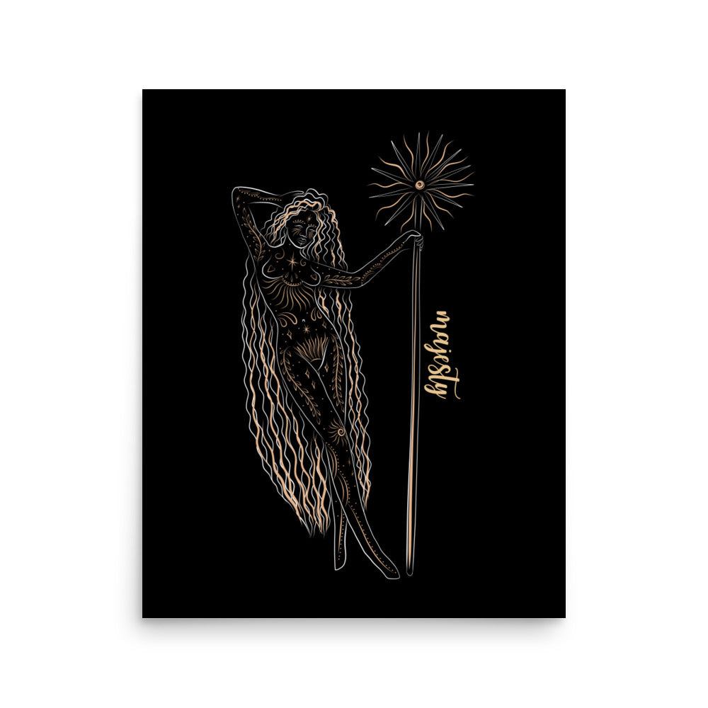 Enhanced Matte Golden Goddess Poster: Majesty