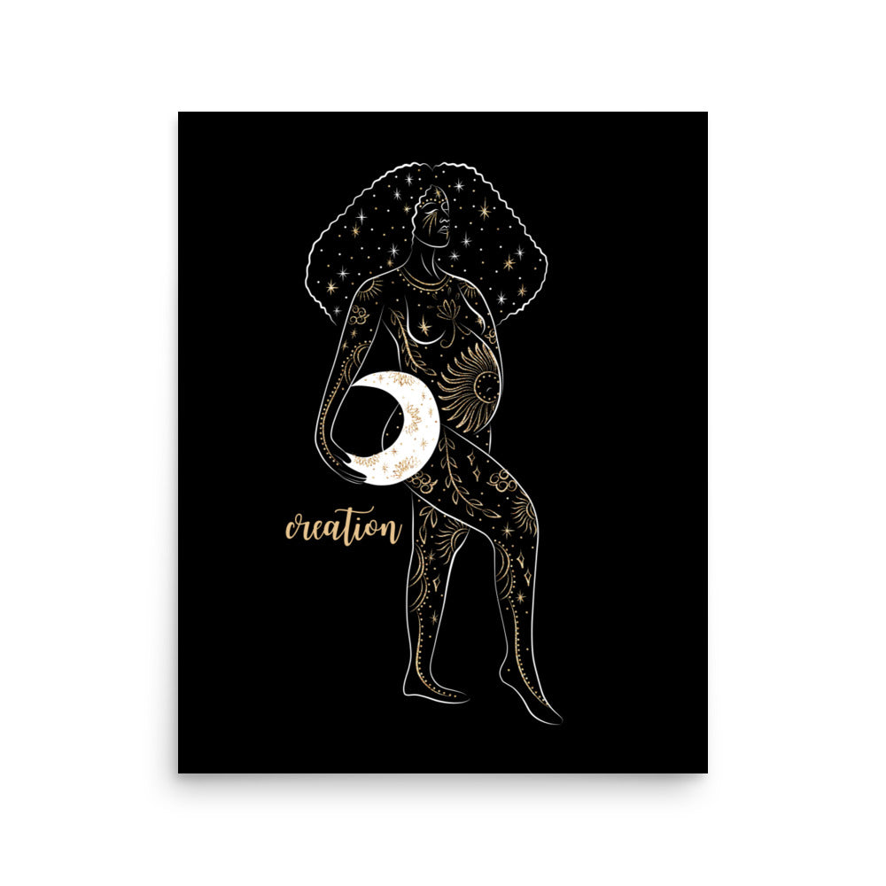 Enhanced Matte Golden Goddess Poster: Creation