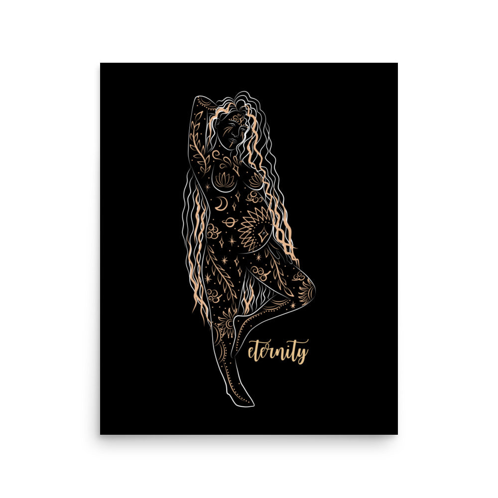 Enhanced Matte Golden Goddess Poster: Eternity