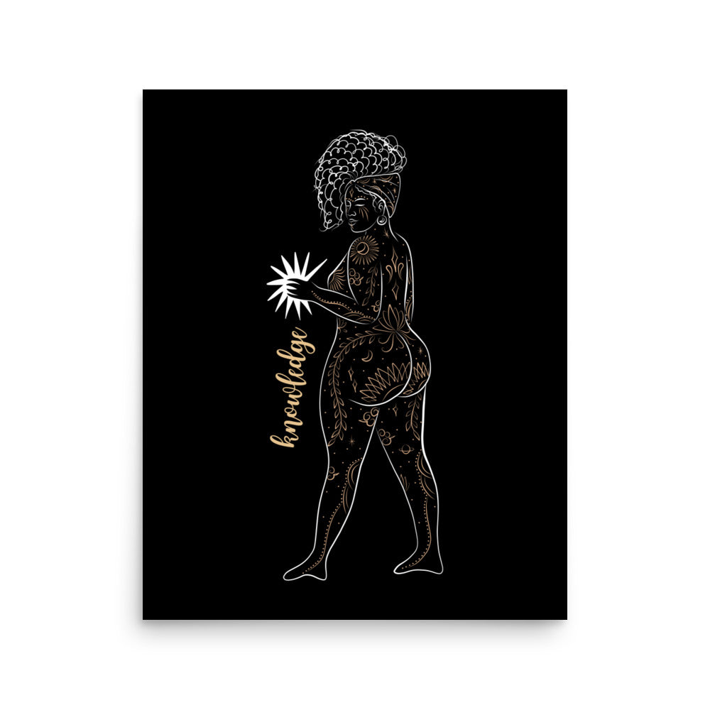 Enhanced Matte Golden Goddess Poster: Knowledge