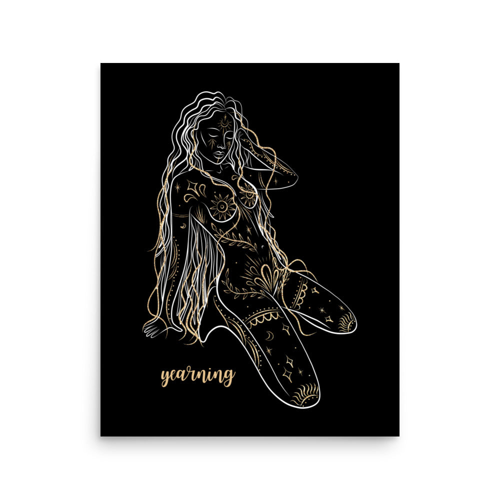 Enhanced Matte Golden Goddess Poster: Yearning