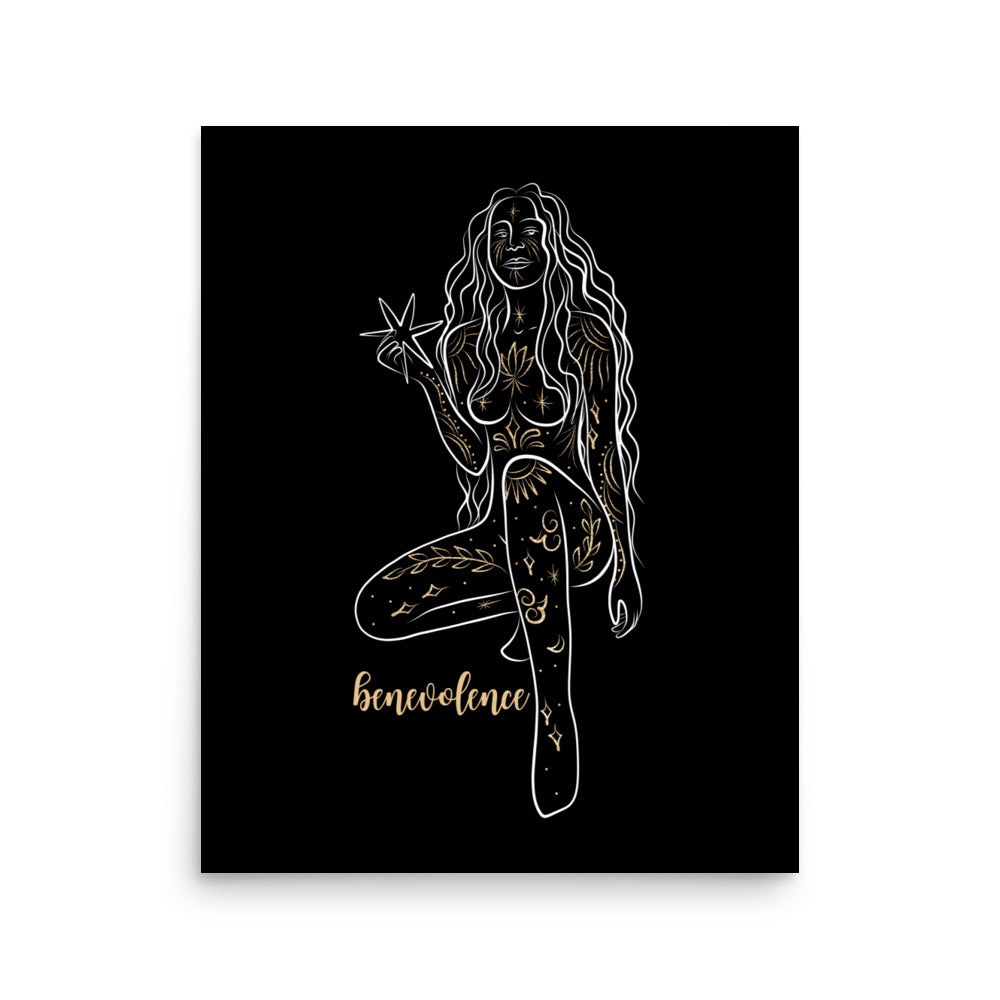 Enhanced Matte Golden Goddess Poster: Benevolence