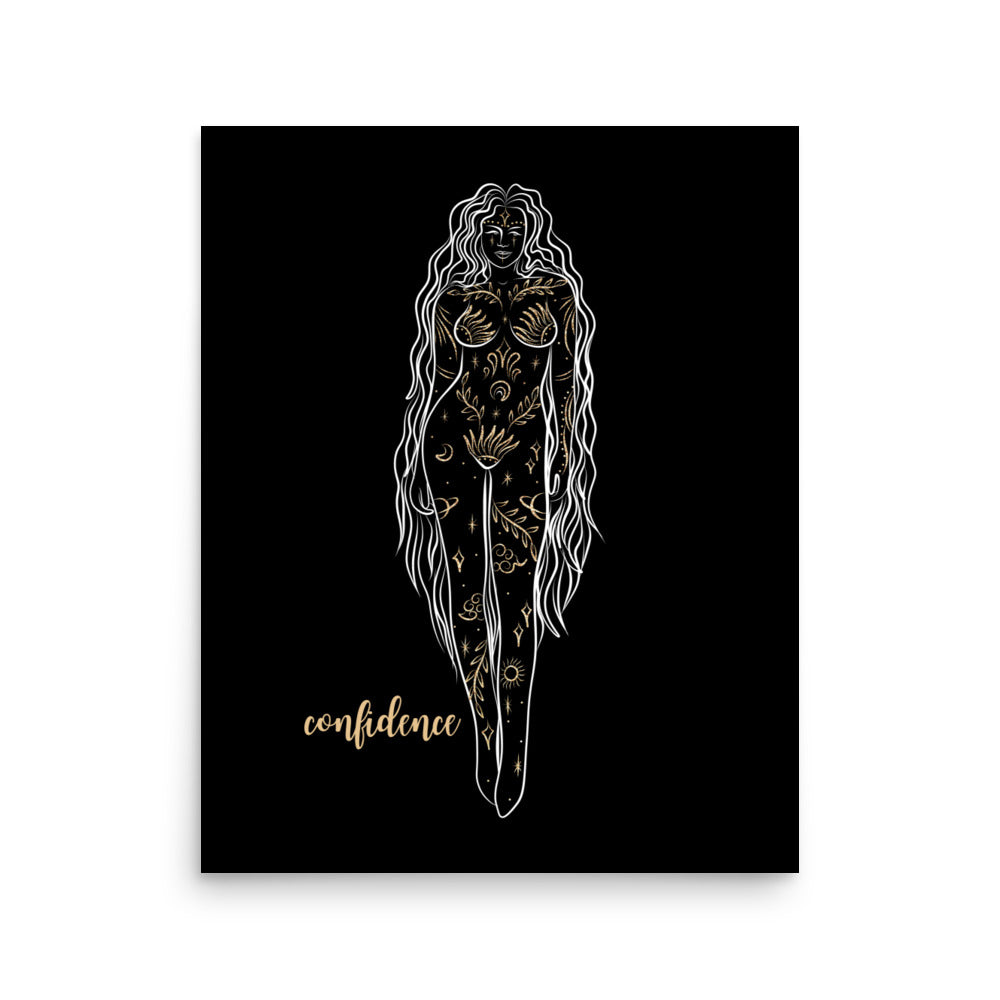 Enhanced Matte Golden Goddess Poster: Confidence