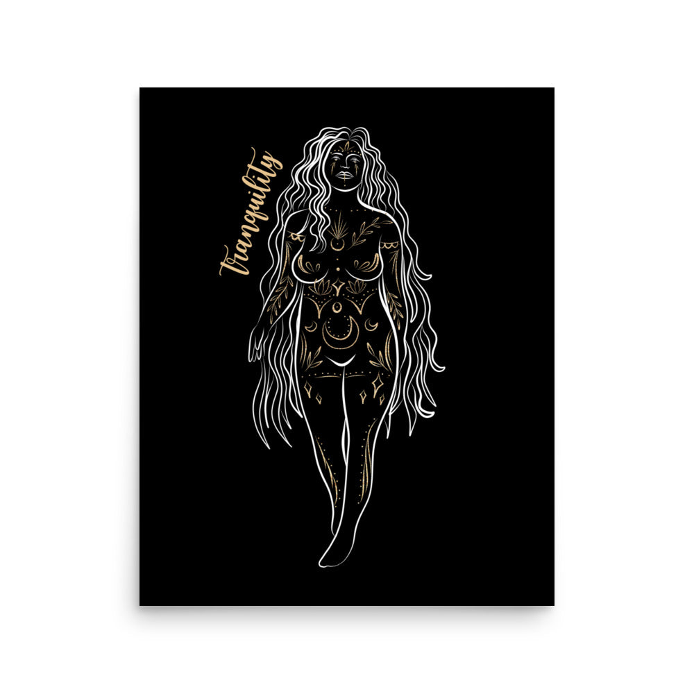 Enhanced Matte Golden Goddess Poster: Tranquility