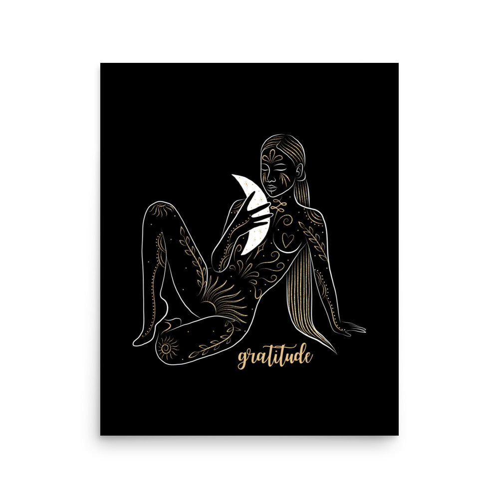 Enhanced Matte Golden Goddess Poster: Gratitude