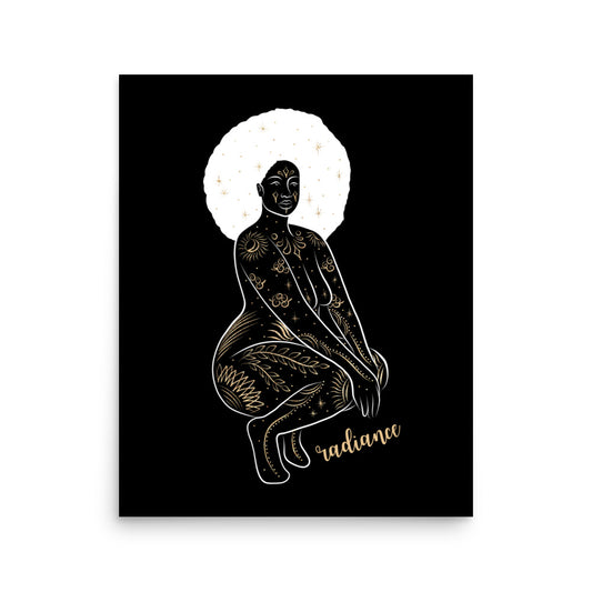 Enhanced Matte Golden Goddess Poster: Radiance