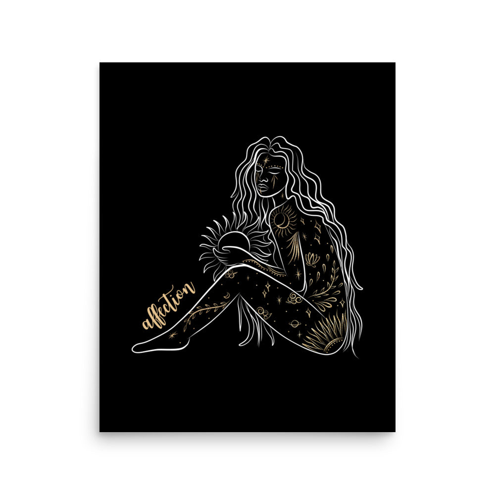 Enhanced Matte Golden Goddess Poster: Affection