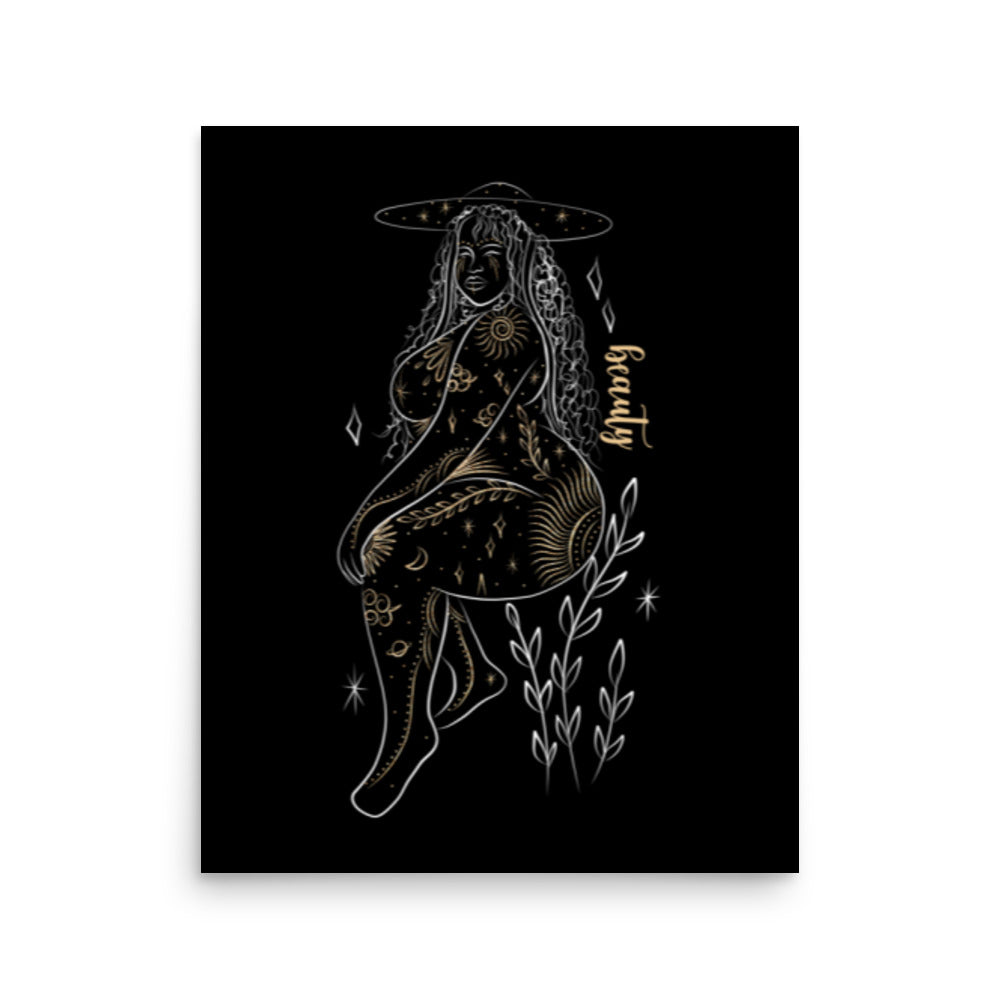 Enhanced Matte Golden Goddess Poster: Beauty