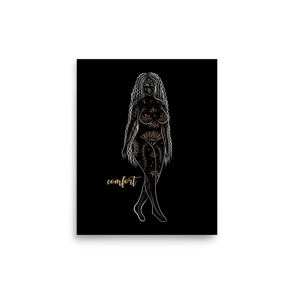 Enhanced Matte Golden Goddess Poster: Comfort