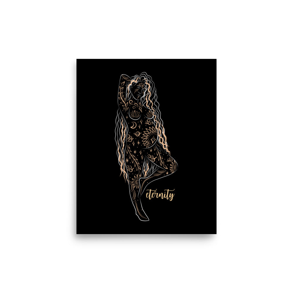 Enhanced Matte Golden Goddess Poster: Eternity