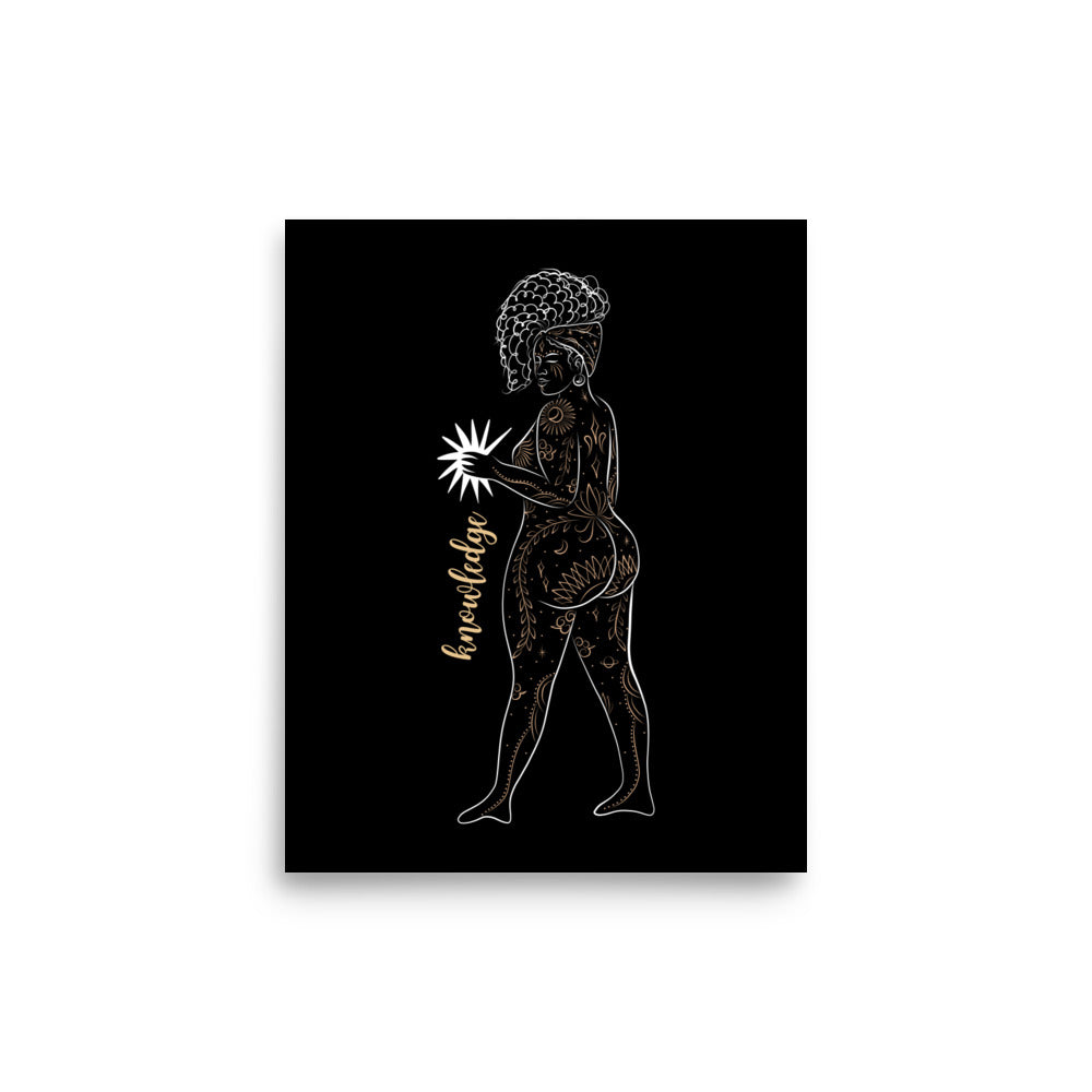 Enhanced Matte Golden Goddess Poster: Knowledge