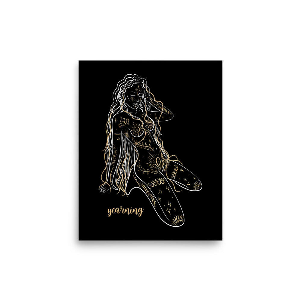 Enhanced Matte Golden Goddess Poster: Yearning